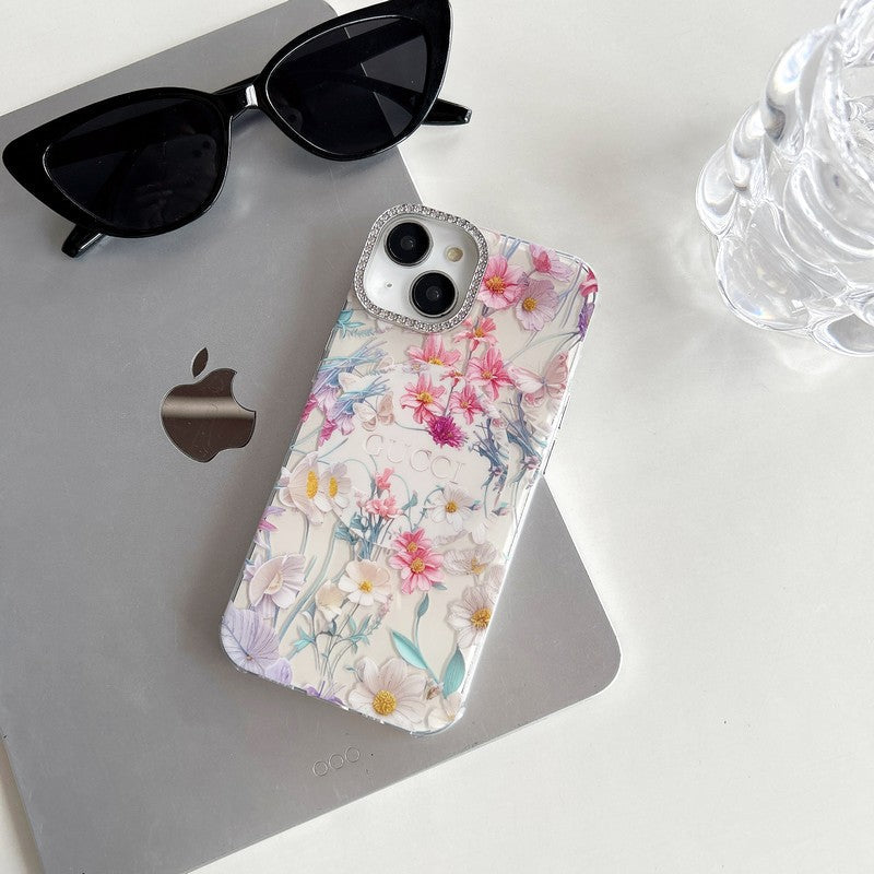 Custodia per iPhone con fotocamera in cristallo GG MagSafe