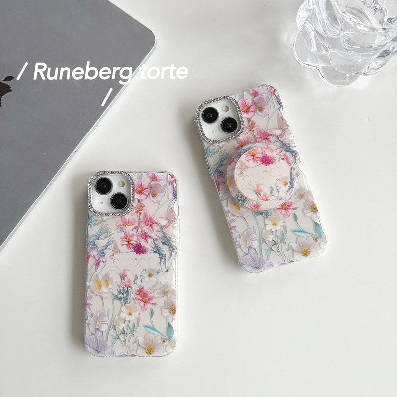 Custodia per iPhone con fotocamera in cristallo GG MagSafe