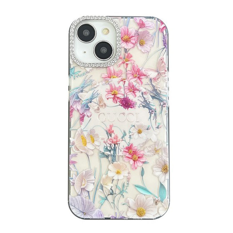 Custodia per iPhone con fotocamera in cristallo GG MagSafe