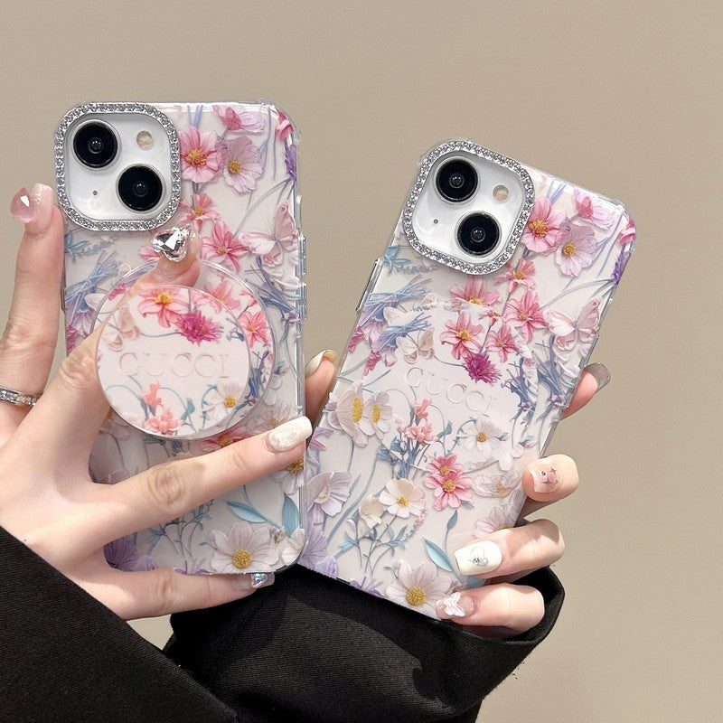 Custodia per iPhone con fotocamera in cristallo GG MagSafe