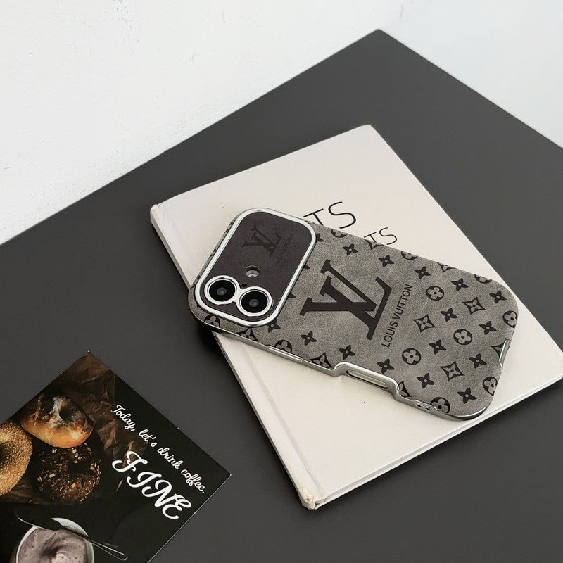 Lou Brown & Capa de couro preta para iPhone