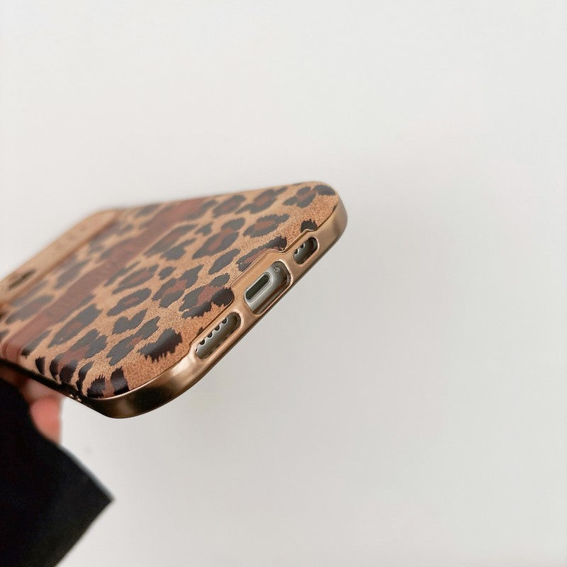 Funda de iPhone de cuero color marrón CD