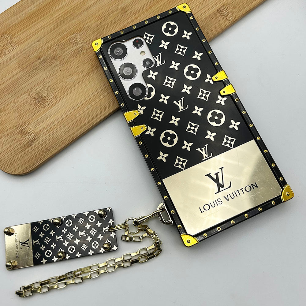 豪華品牌行李箱帶鏈條適用於三星 Galaxy S25/24/23 系列