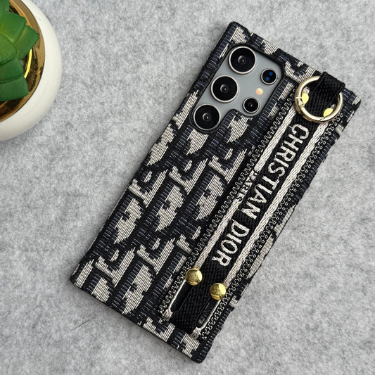 豪華品牌 C Dior 皮帶圖案保護殼 適合三星 Galaxy