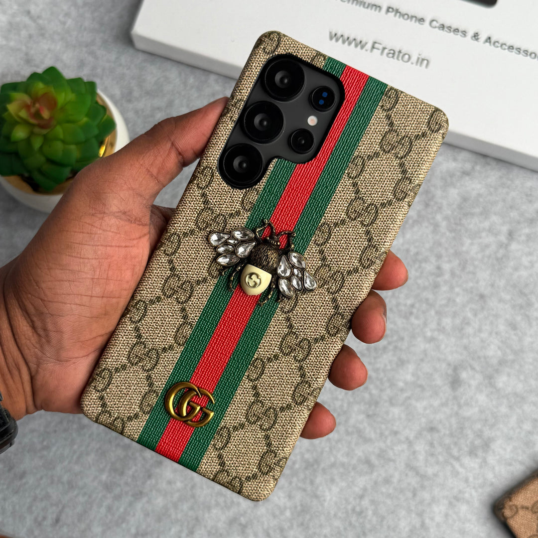 豪華 GG 品牌 3D BEE 設計保護殼，適用於三星 Galaxy