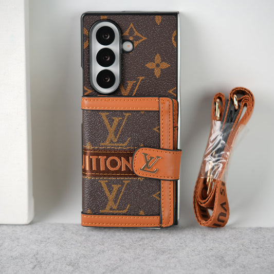 奢華品牌卡包斜挎吊帶保護殼適用於三星 Z Fold