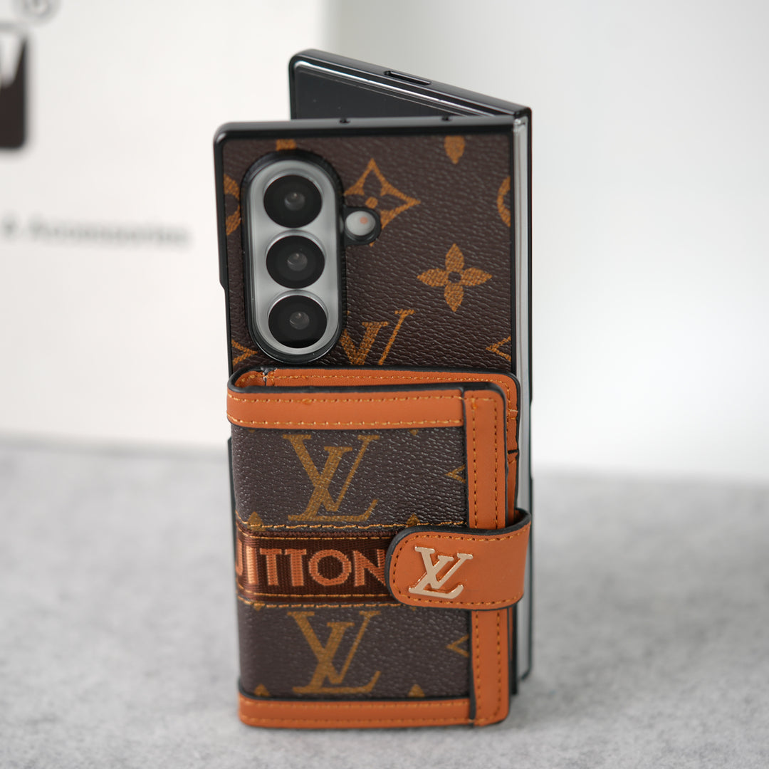 奢華品牌卡包斜挎吊帶保護殼適用於三星 Z Fold