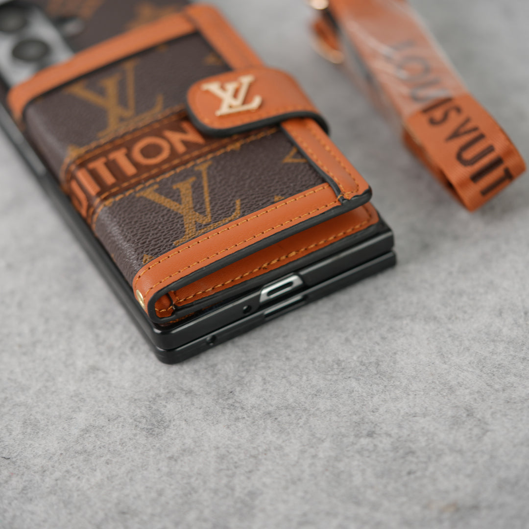 奢華品牌卡包斜挎吊帶保護殼適用於三星 Z Fold