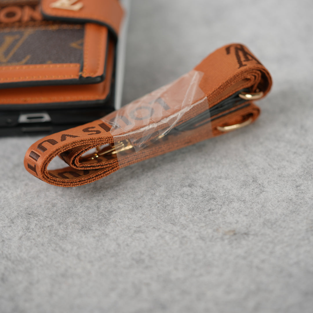 奢華品牌卡包斜挎吊帶保護殼適用於三星 Z Fold