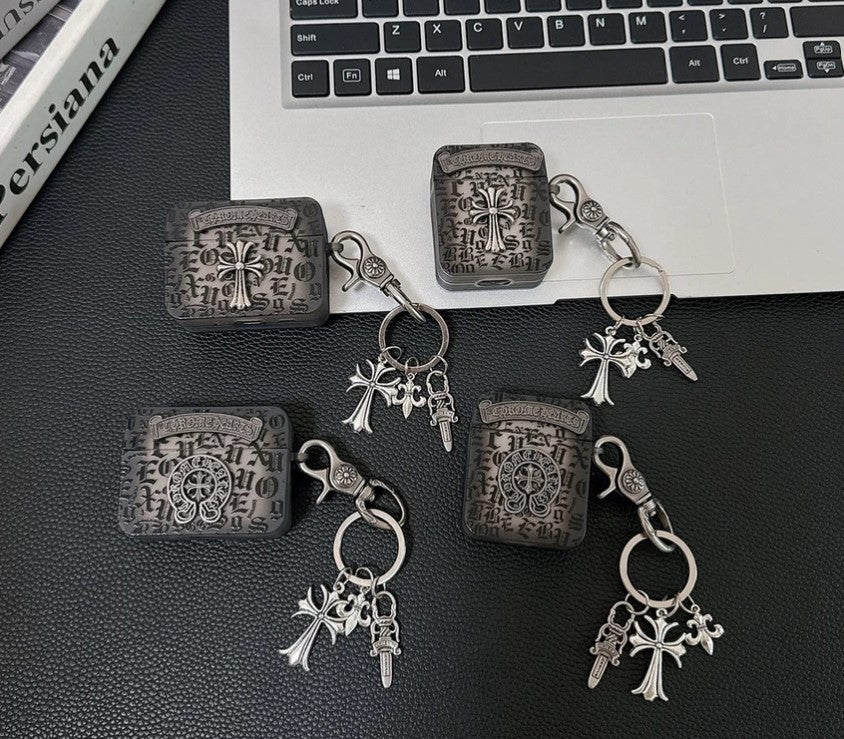 Chrome Cross Charm AirPod-fodral