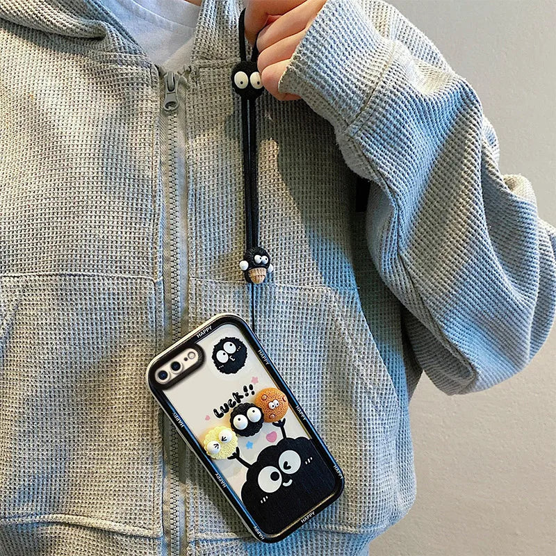 Custodia per telefono in pelliccia di Labubu Cartoon 3D per Samsung con custodia morbida in peluche Kuromi Toy