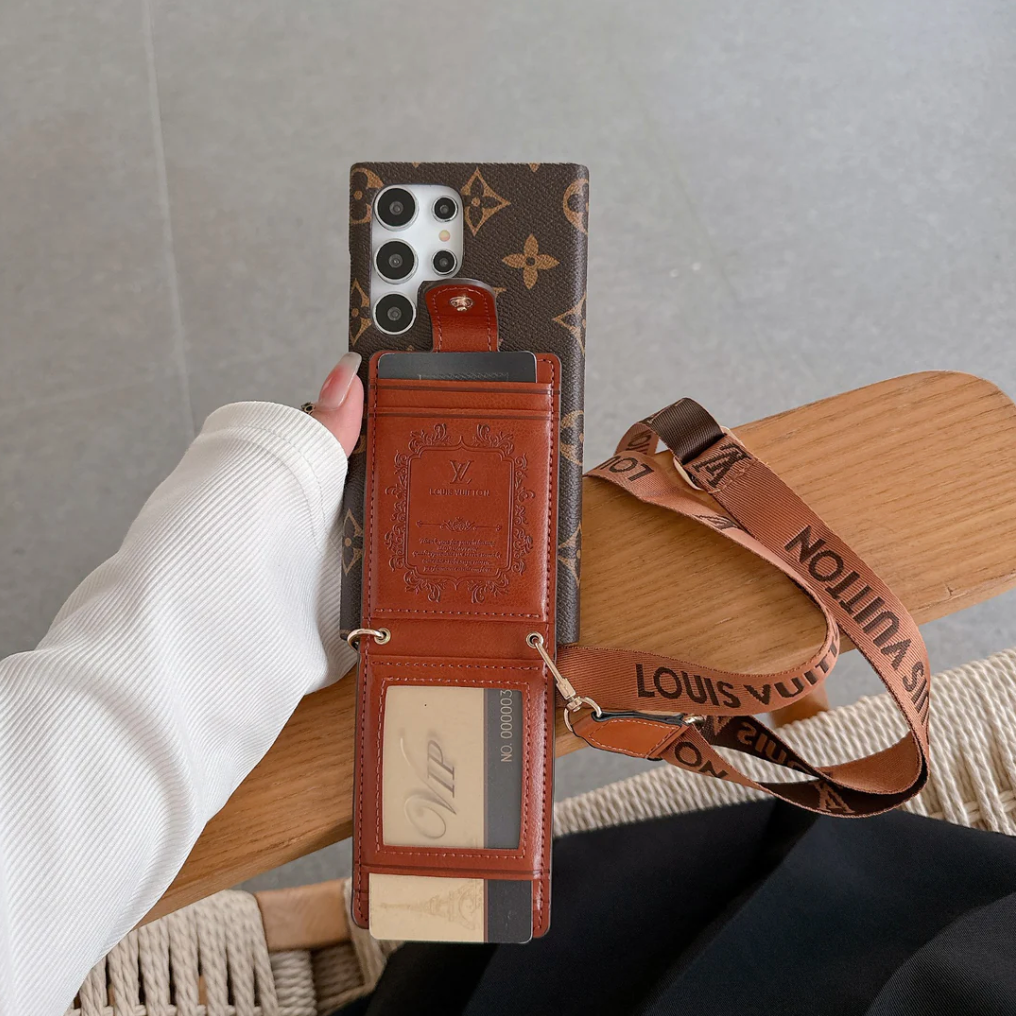 三星棕色卡錢包 Galaxy 保護殼