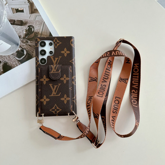 三星棕色卡錢包 Galaxy 保護殼