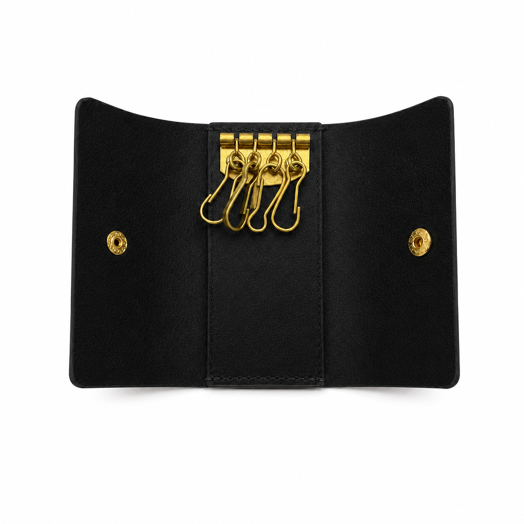 Handcrafted Vintage Leather Key Holder with Brass Hooks