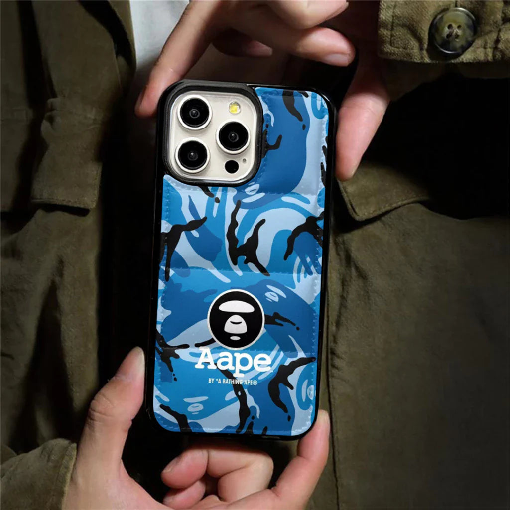 Camo Print Ape Style Down Filled Puffer iPhone case