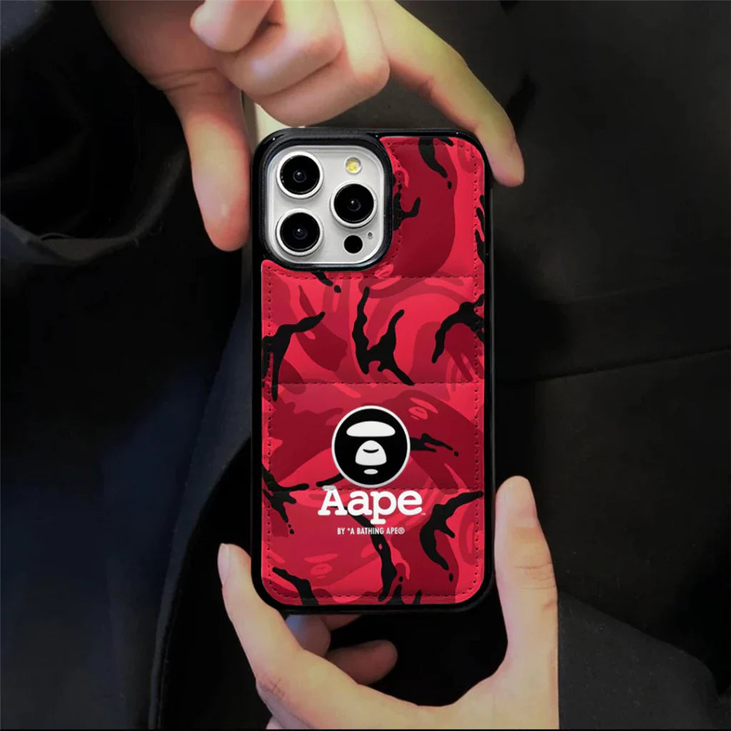Camo Print Ape Style Down Filled Puffer iPhone case