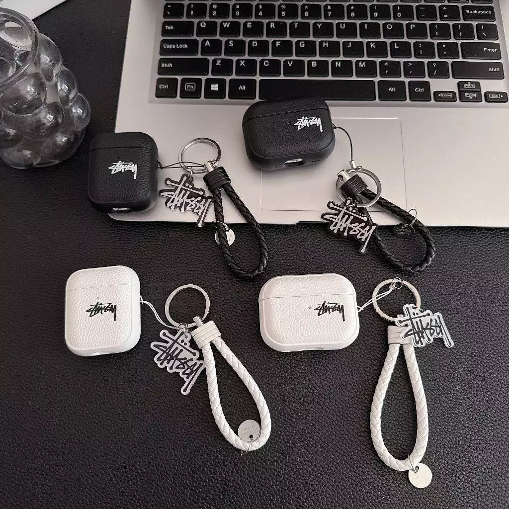 Husă AirPod cu logo Lichee Grain cu curea împletită