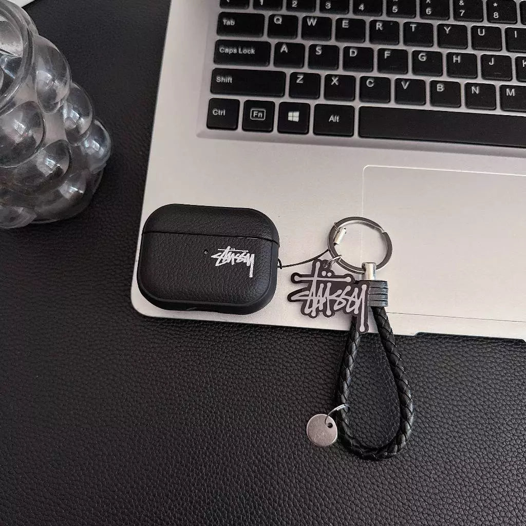 Husă AirPod cu logo Lichee Grain cu curea împletită