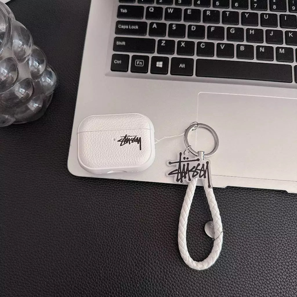 Husă AirPod cu logo Lichee Grain cu curea împletită