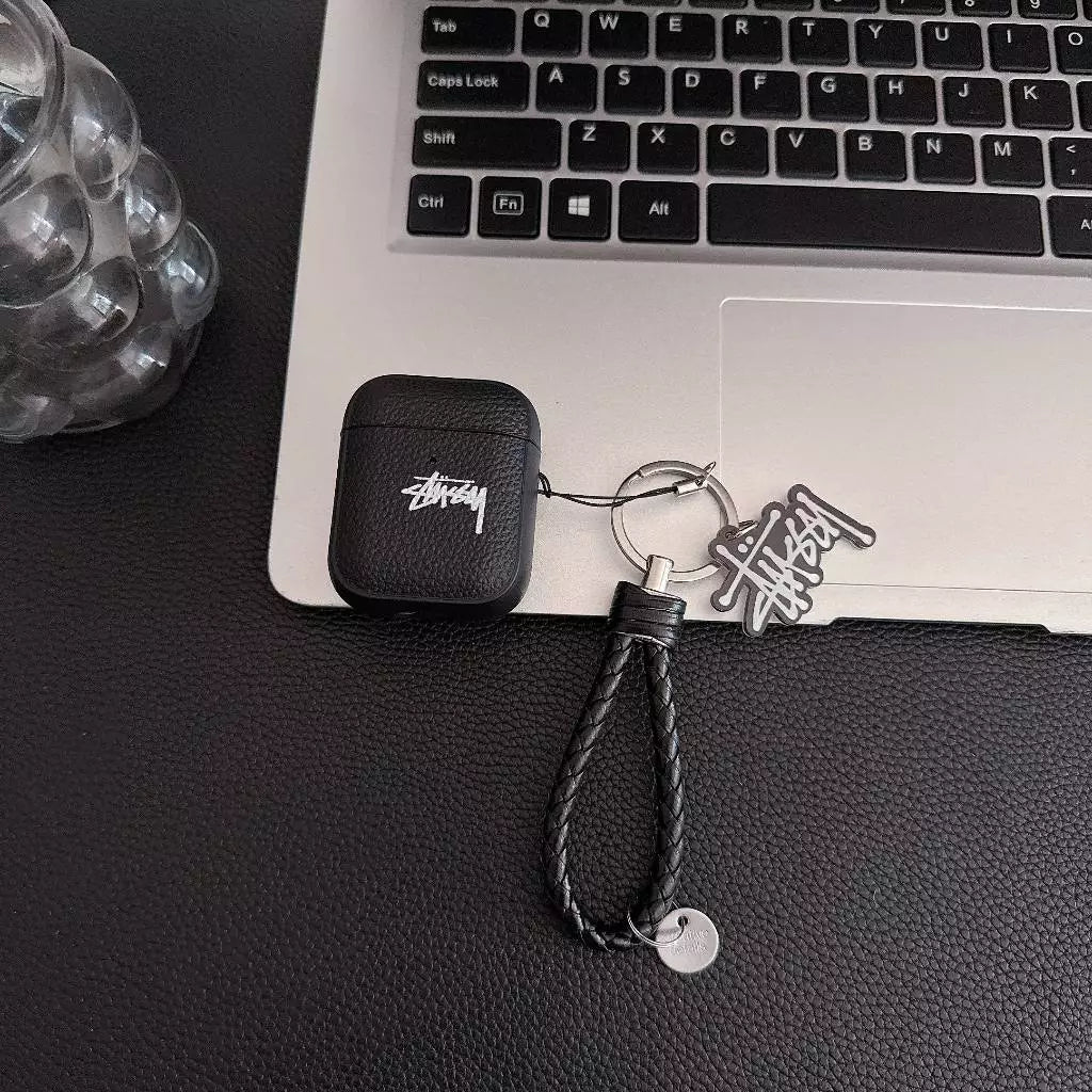 Husă AirPod cu logo Lichee Grain cu curea împletită