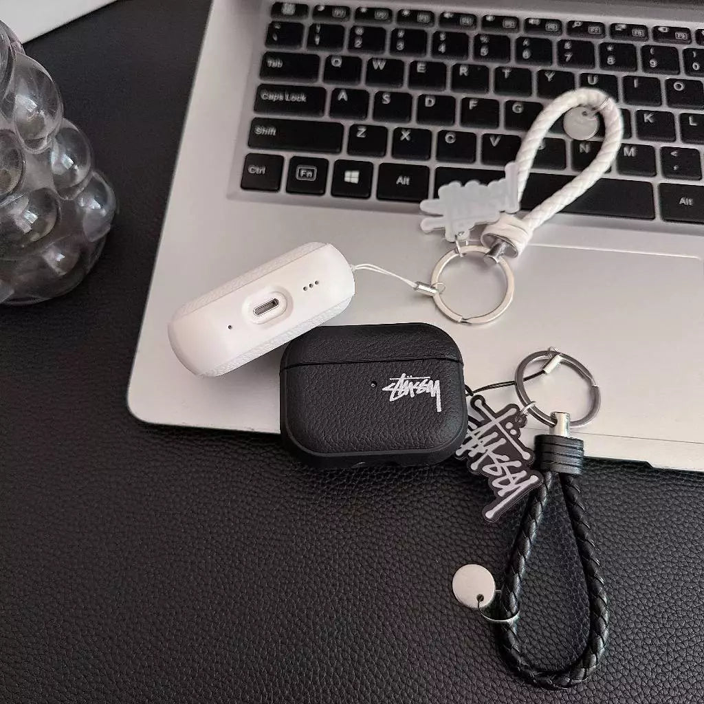 Husă AirPod cu logo Lichee Grain cu curea împletită