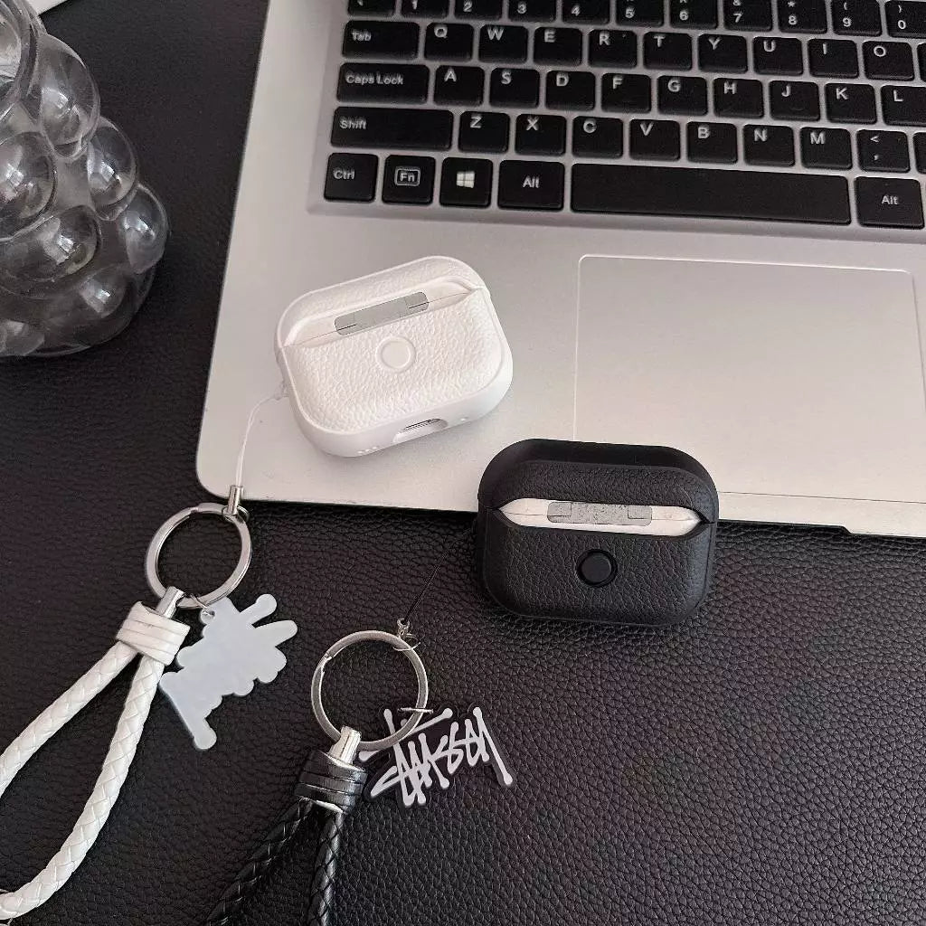 Husă AirPod cu logo Lichee Grain cu curea împletită