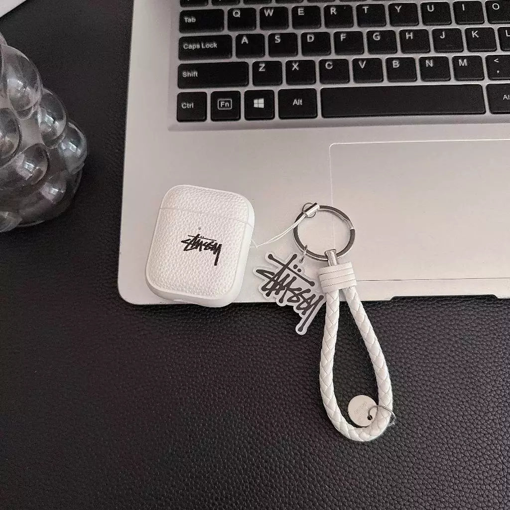 Husă AirPod cu logo Lichee Grain cu curea împletită