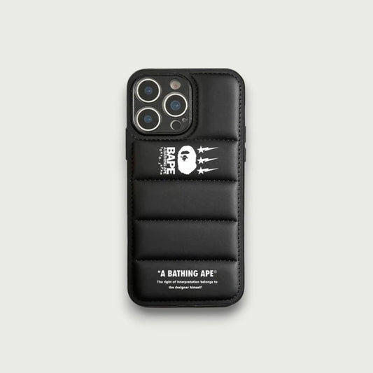 Ape  Design Black Down Filled Puffer iPhone case