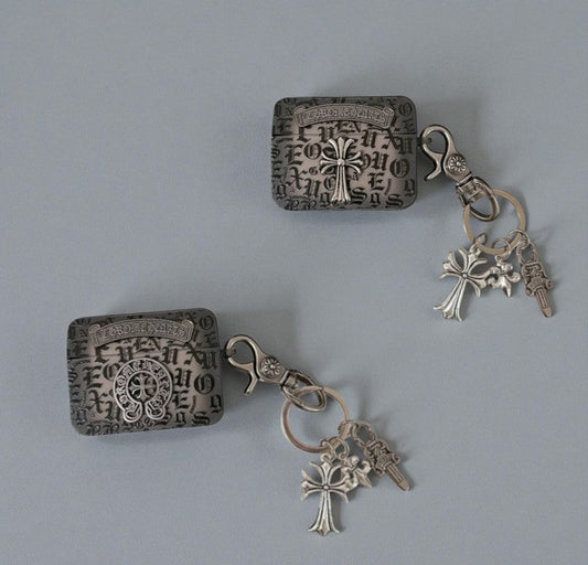 Chrome Cross Charm AirPod-fodral