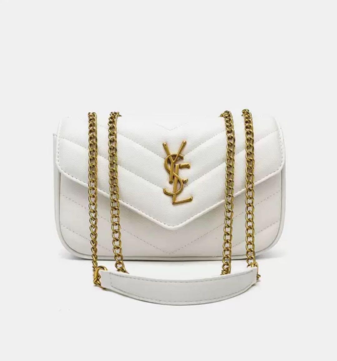 L-Y Cartera de cuero con mini cadena ajustable