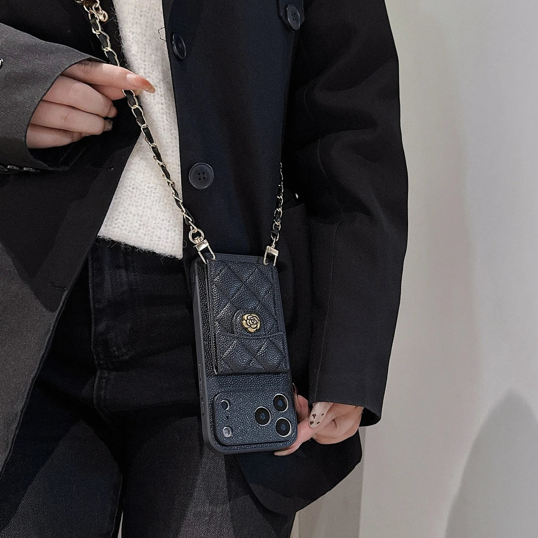 Advanced Leather iPhone Case with Chain Strap