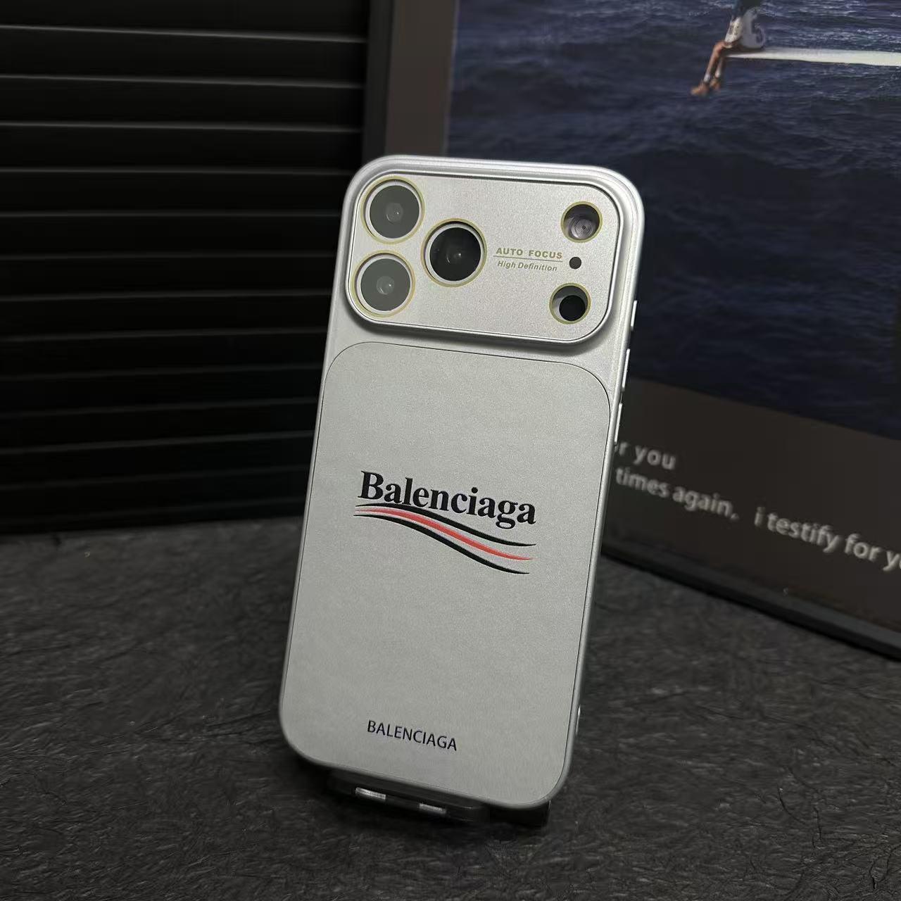 Balenciaga-Inspired Matte Protective iPhone Case with Full-Lens Protection