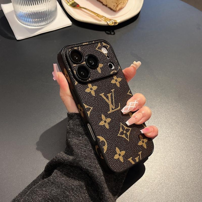 Premium Monogram Leather-Texture iPhone Case