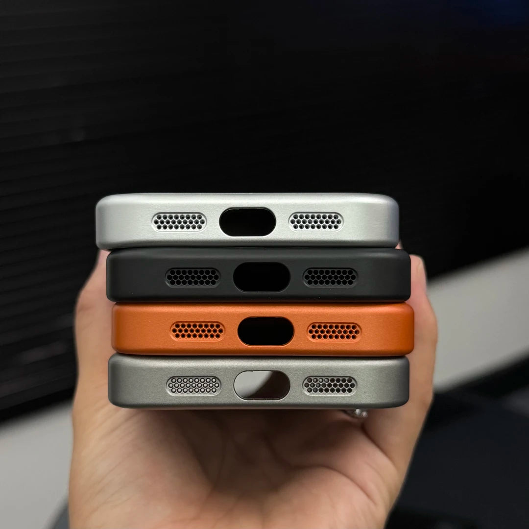 Premium Leather MagSafe-Compatible iPhone Case with Snow Texture Finish