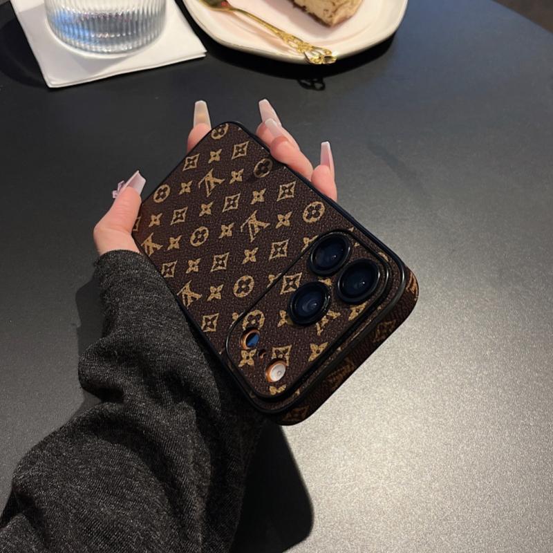 Premium Monogram Leather-Texture iPhone Case