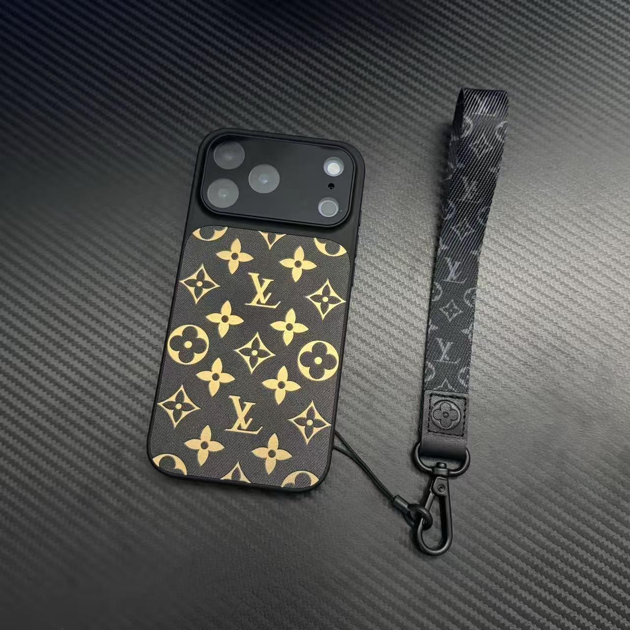 Luxury Monogram Pattern Leather Phone Case with Full Camera Protection