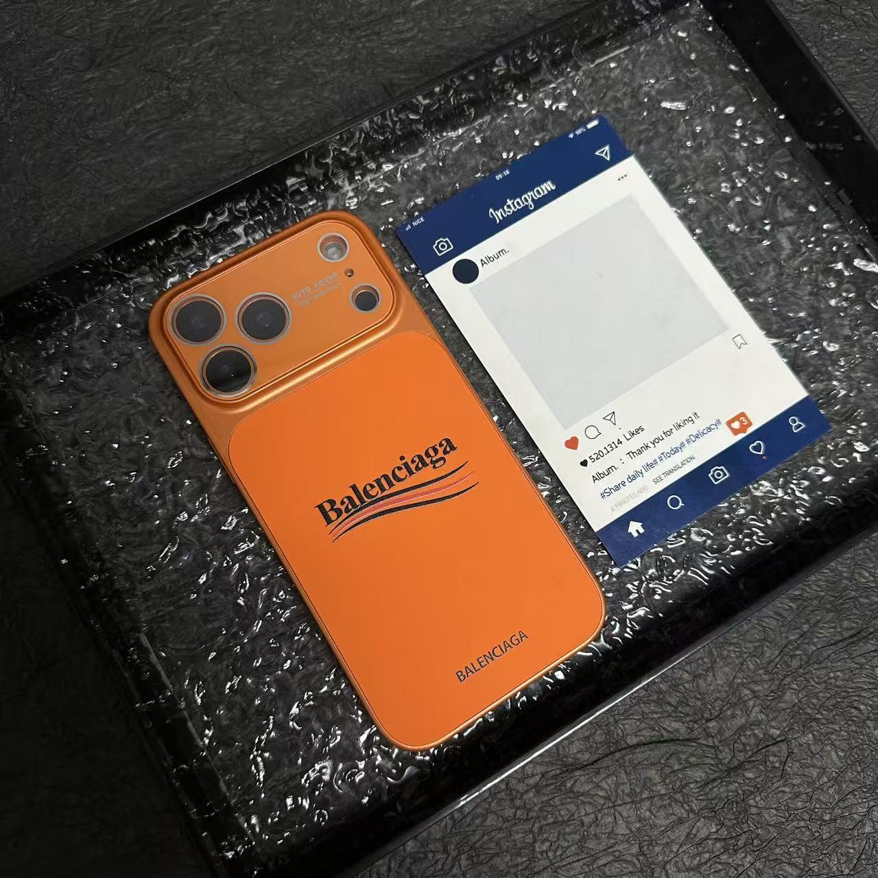 Balenciaga-Inspired Matte Protective iPhone Case with Full-Lens Protection