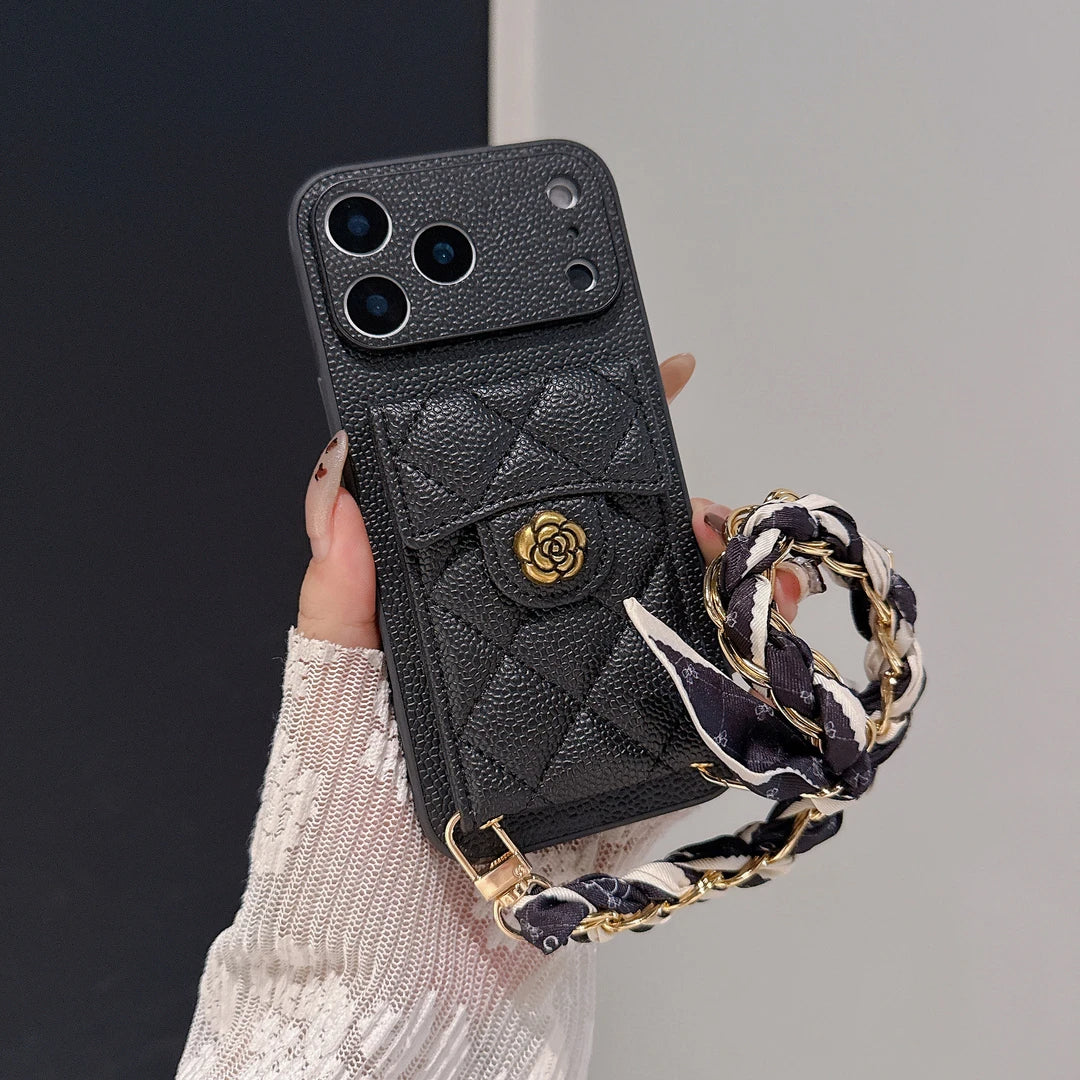 Advanced Leather iPhone Case with Chain Strap