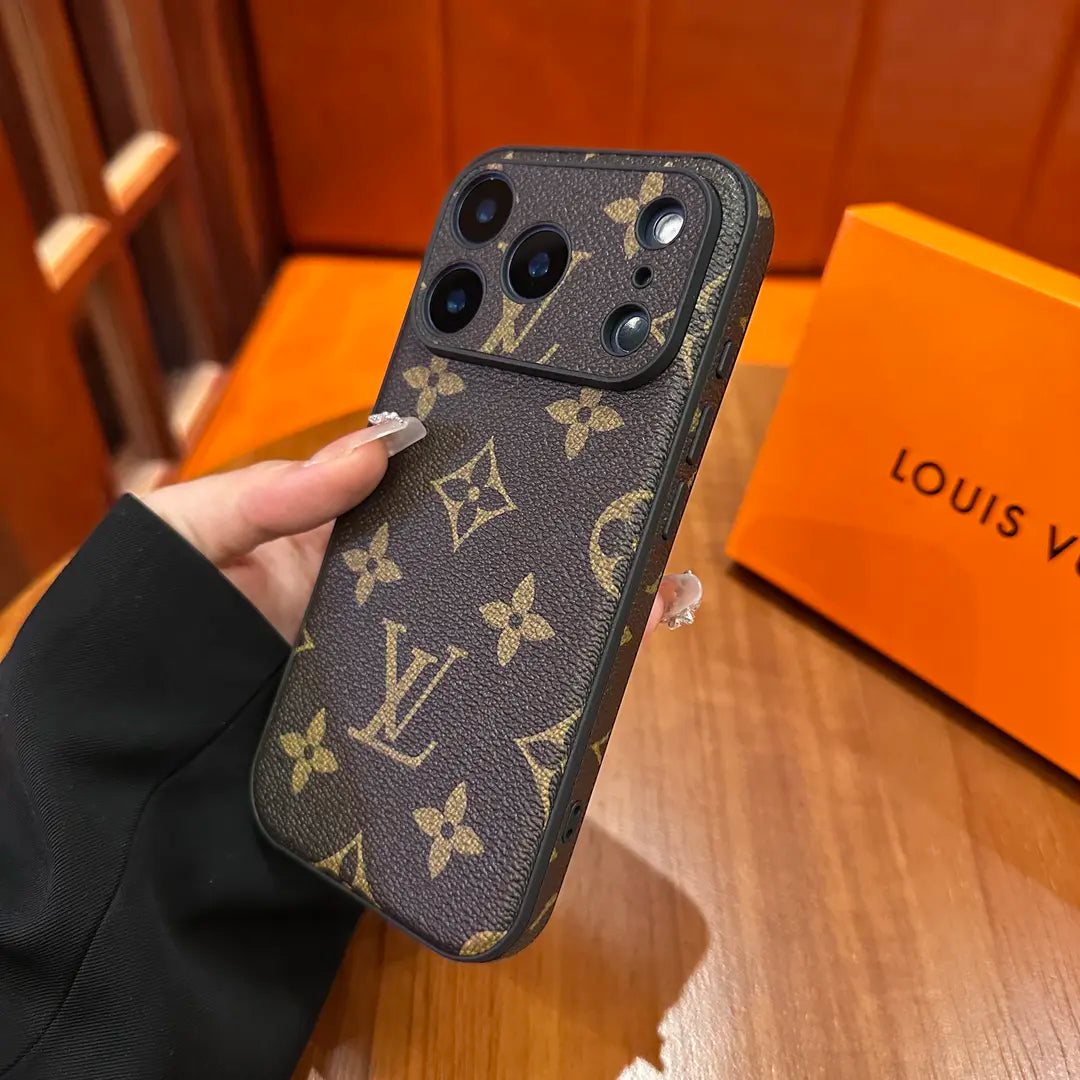 Premium Patterned Leather Protective Case for iPhone – Slide Camera Cover Design