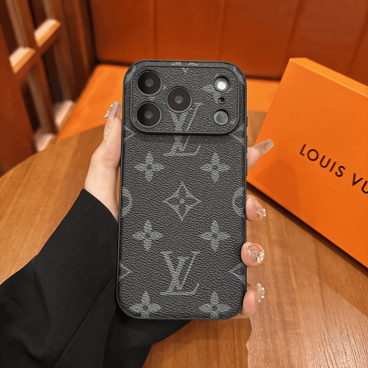 Premium Patterned Leather Protective Case for iPhone – Slide Camera Cover Design