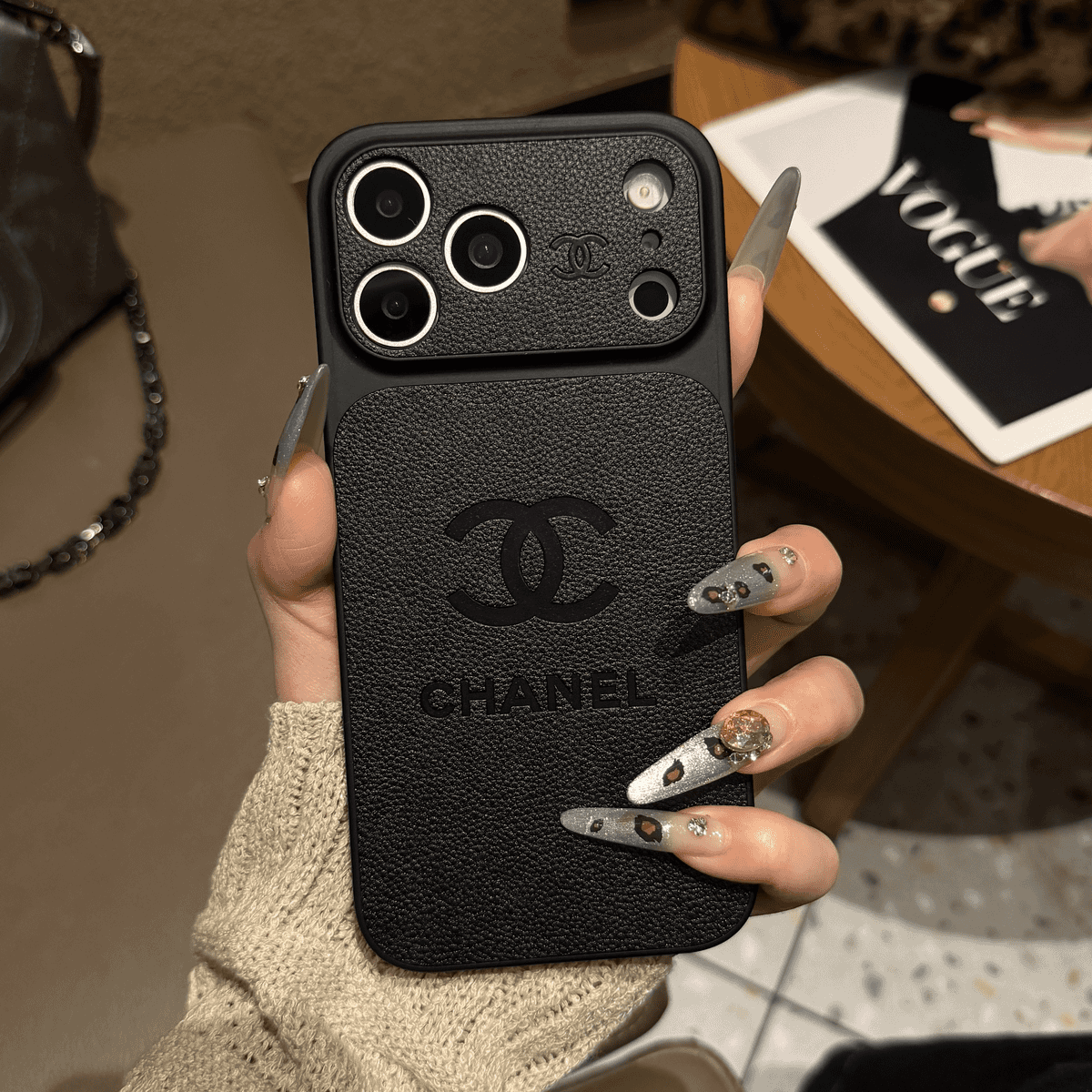 Luxury Embossed Leather Protective iPhone Case