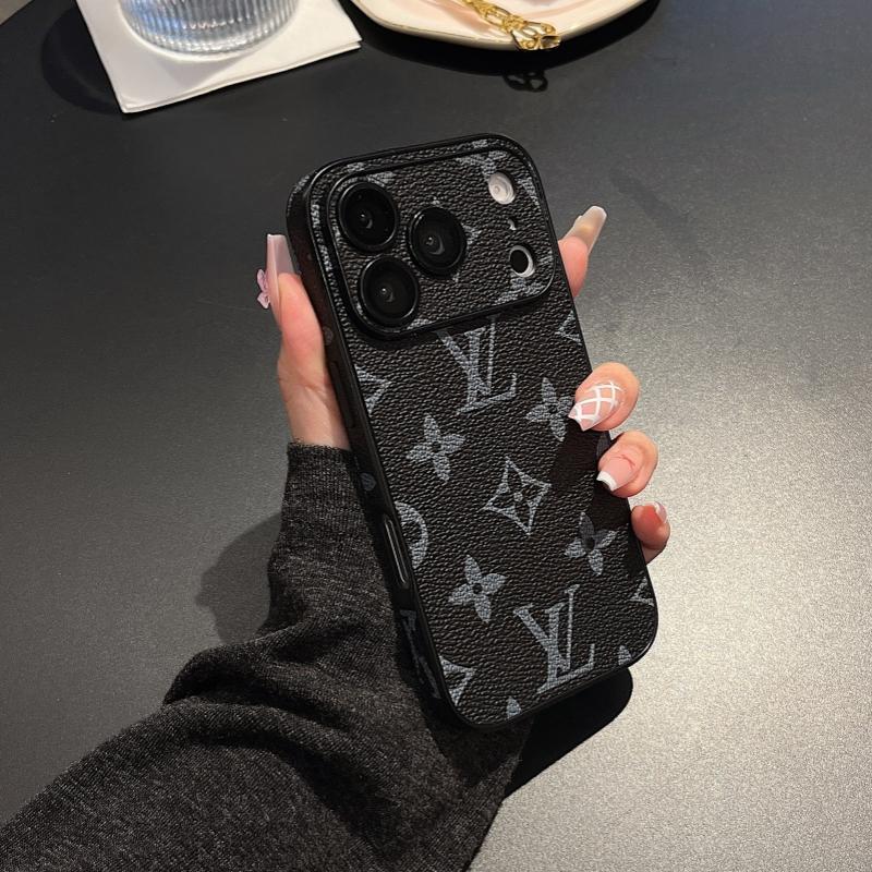 Premium Monogram Leather-Texture iPhone Case