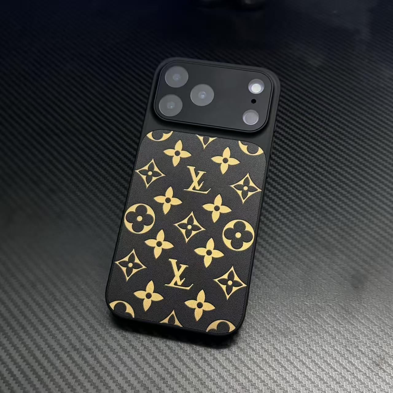 Luxury Monogram Pattern Leather Phone Case with Full Camera Protection
