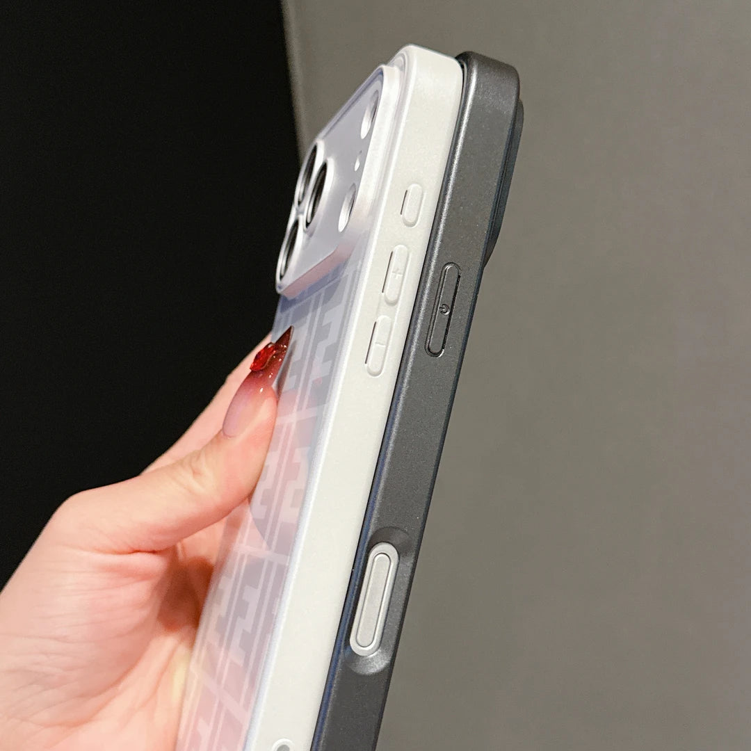 Luksuskuvioinen iskunkestävä iPhone-kotelo kameran suojauksella