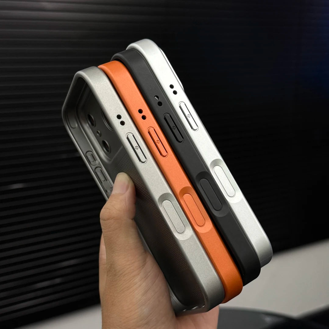 Premium Leather MagSafe-Compatible iPhone Case with Snow Texture Finish