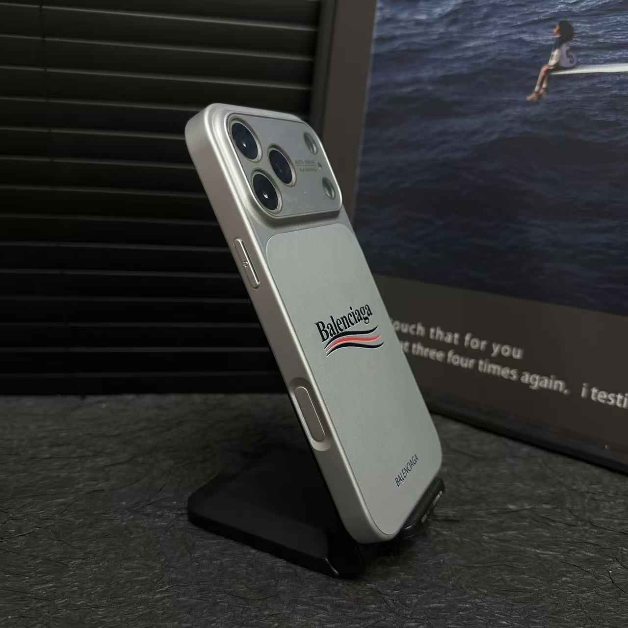 Balenciaga-Inspired Matte Protective iPhone Case with Full-Lens Protection