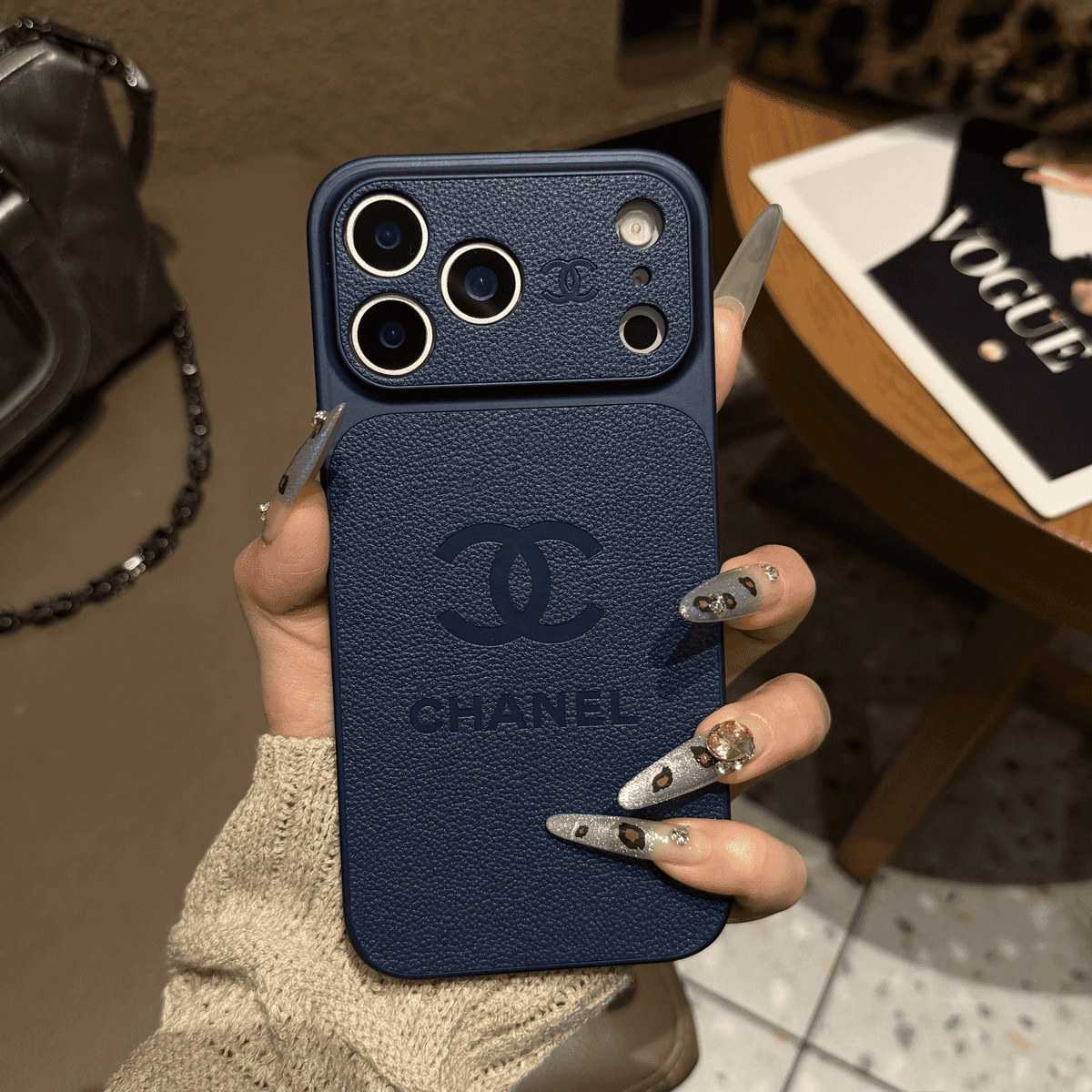 Luxury Embossed Leather Protective iPhone Case