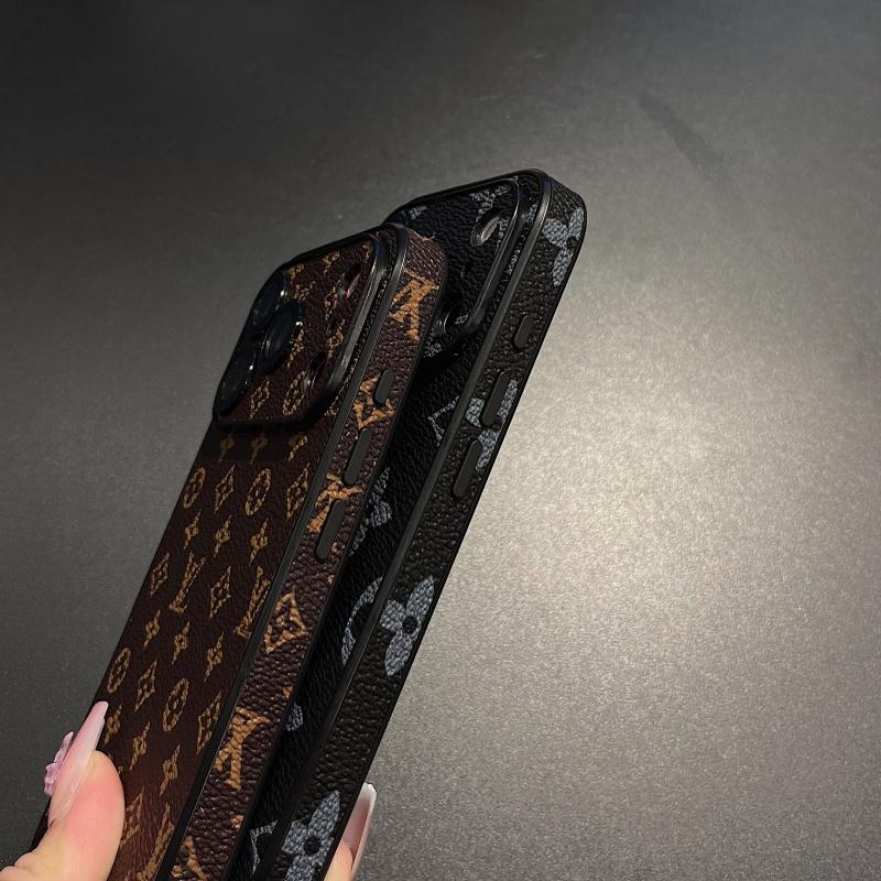 Premium Monogram Leather-Texture iPhone Case