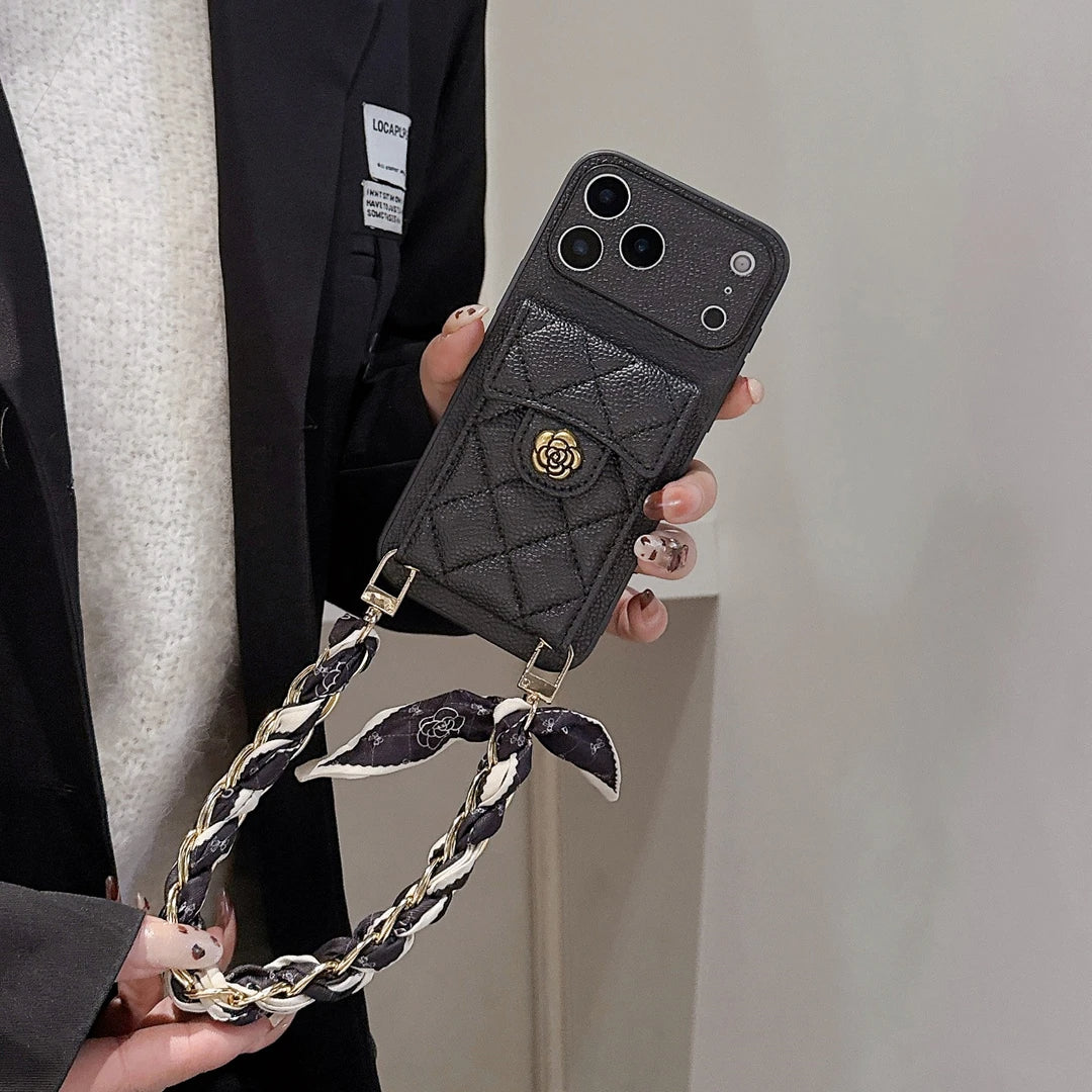 Advanced Leather iPhone Case with Chain Strap