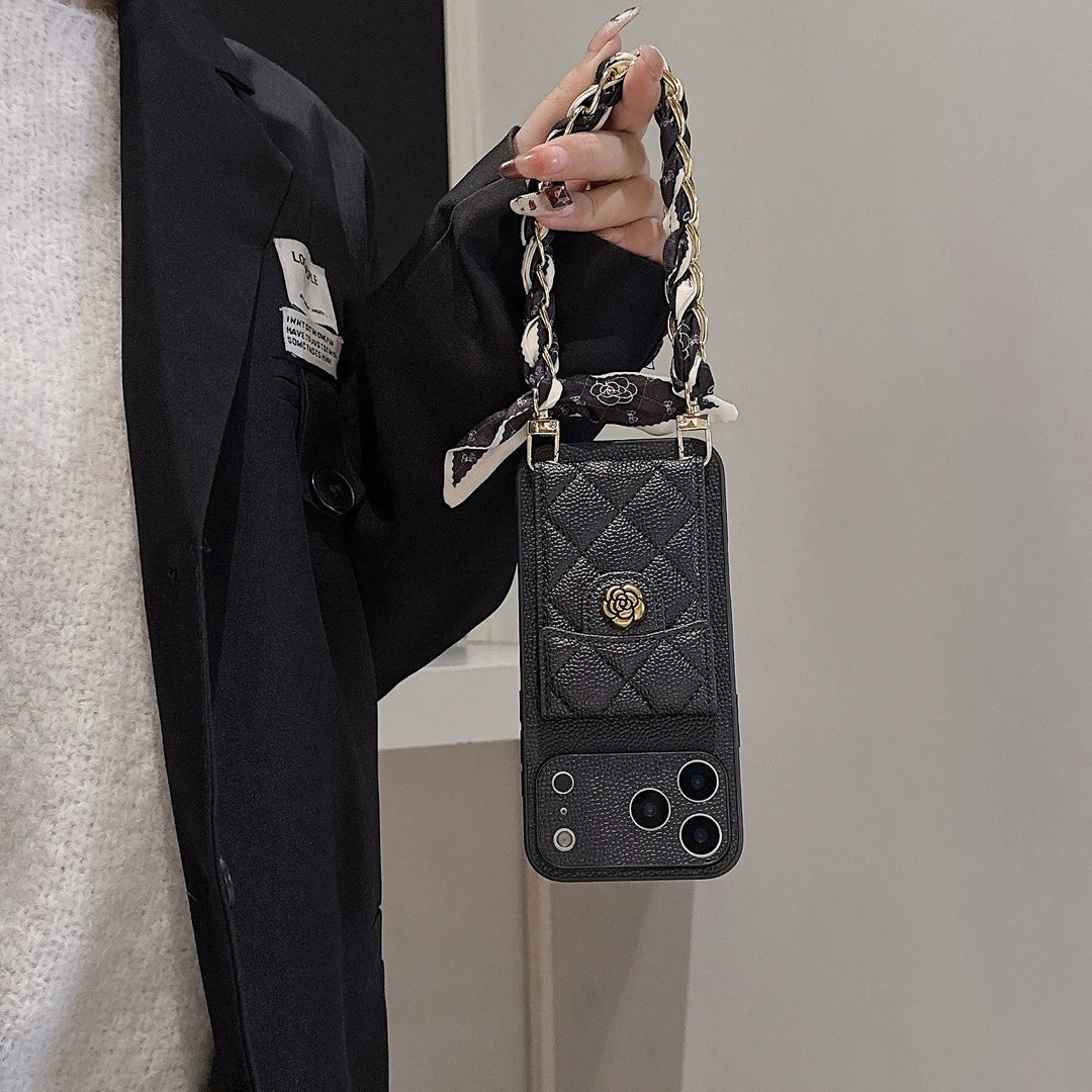 Advanced Leather iPhone Case with Chain Strap